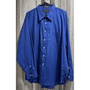 Croft & Barrow Men's Size 18 1/2-19  36 Button Down Long Sleeve Royal Blue Shirt